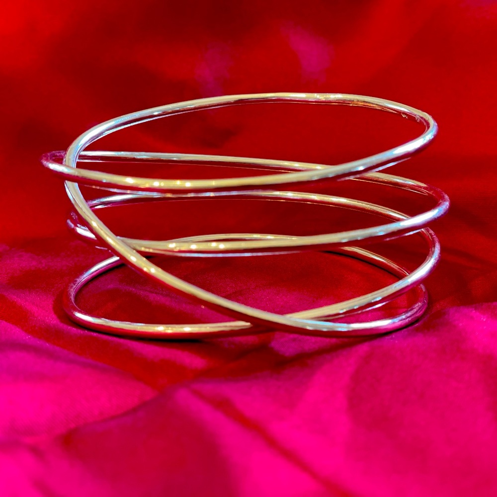 Large solid sterling silver bangle